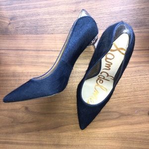 Sam Edelman Navy Blue Dea Pony Hair Heel